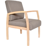 BELLA GUEST CHAIR MEDIUM BACK TIMBER FRAME GRAVEL FABRIC