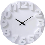 CARVEN WALL CLOCK WITH FASHION 3D NUMBERS 350MM WHITE
