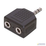 COMSOL AUDIO ADAPTER 35MM STEREO MALE TO 2 X 35MM STEREO FEMALE BLACK