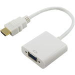 COMSOL ADAPTER HDMI MALE TO VGA FEMALE  35MM AUDIO WHITE