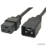 COMSOL POWER EXTENSION CABLE IECC19 FEMALE TO IECC20 MALE 15A 1M BLACK