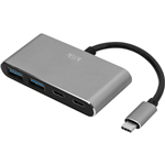 KLIK USBC MALE TO DUAL USBA 30 AND DUAL USBC HUB SILVER