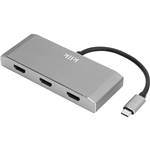 KLIK USBC TO TRIPLE HDMI FEMALE ADAPTER SILVER