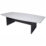OXLEY CONFERENCE TABLE BOAT SHAPED 1200 X 2400 X 730MM WHITEIRONSTONE