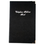 CUMBERLAND ADDRESS BOOK PU CASEBOUND COVER WITH SILVER CORNERS 203 X 127MM BLACK
