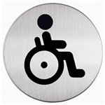DURABLE PICTOGRAM SIGN WC HANDICAPPED 83MM STAINLESS STEEL
