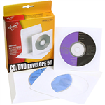 AURORA CDDVD ENVELOPES 127 X 127MM WHITE PACK 50