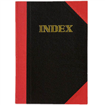BLACK AND RED NOTEBOOK CASEBOUND RULED AZ INDEX 200 PAGE A4