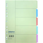 INITIATIVE DIVIDERS MANILLA 5 TAB A4 PASTEL COLOURS