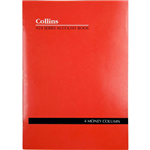 COLLINS A24 SERIES ACCOUNT BOOK 4 MONEY COLUMN FEINT RULED STAPLED 24 LEAF A4 RED