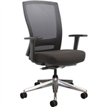 BURO MENTOR TASK CHAIR HIGH MESH BACK ALUMINIUM BASE ARMS BLACK