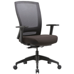 BURO MENTOR MESH BACK CHAIR WITH ARMS NYLON BASE BLACK SEAT UPHOLSTERY