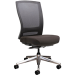 BURO MENTOR TASK CHAIR HIGH MESH BACK ALUMINIUM BASE BLACK