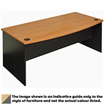 OXLEY BOW FRONT DESK 1800 X 1050 X 730MM BEECHIRONSTONE