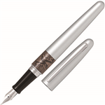 PILOT MR2 FOUNTAIN PEN SILVER PYTHON MEDIUM NIB BLACK