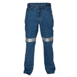 PRIME MOVER MW169 COTTON DENIM JEANS WITH CONTRAST STITCHING WITH REFLECTIVE TAPE