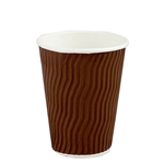 CAPRI RIPPLE DOUBLE WALL CUP 12OZ BROWN BOX 500