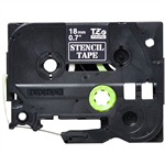 BROTHER STE141 STENCIL TAPE 18MM BLACK ON CLEAR