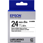 EPSON LABELWORKS LK TAPE 24MM X 9M BLACK ON WHITE