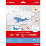 CANON LF101 IRONON TRANSFERS PAPER LIGHT FABRIC A4 PACK 5