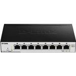DLINK DGS110008P SMART SWITCH 8 PORT GIGABIT POE MANAGED BLACK SILVER