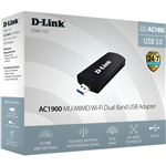 DLINK DWA192DSAU ULTRA WIFI USB ADAPTER AC1900 BLACK SILVER