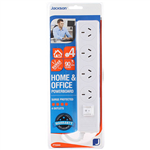 JACKSON POWERBOARD SURGE PROTECTED 4 OUTLET SWITCHED 900MM WHITE
