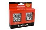 LEXMARK NO 82 INK CARTRIDGE BLACK PACK 2