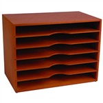 ESSELTE NATURALS STATIONERY STAND HORIZONTAL 6 TIER WOODEN