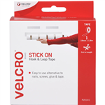VELCRO BRAND STICKON HOOK AND LOOP TAPE 19MM X 18M WHITE