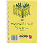SPIRAX 813 NOTEBOOK 7MM RULED 70 RECYCLED CARDBOARD COVER SPIRAL BOUND A6 100 PAGE