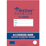 WRITER PREMIUM EXERCISE BOOK FEINT RULED 8MM 70GSM 64 PAGE A4 TRIANGLE