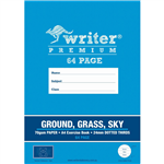 WRITER PREMIUM EXERCISE BOOK DOTTED THIRDS 24MM 70GSM 64 PAGE A4 BEAR GROUNDGRASSSKY