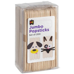EDUCATIONAL COLOURS JUMBO POPSTICKS NATURAL PACK 200