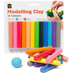 EDUCATIONAL COLOURS FUN MODELLING CLAY ASSORTED COLOURS PACK 12