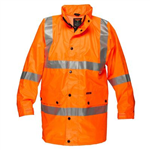 PRIME MOVER MF306 ARGYLE FULL HIVIS RAIN JACKET WITH TAPE