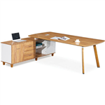 ARBOR EXECUTIVE CORNER WORKSTATION LHS 2200 X 1850 X 720MM AMERICAN WALNUT
