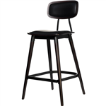 FELIX BARSTOOL BLACK VINYL SEAT CHOCOLATE SEAT BLACK FRAME