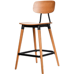 FELIX BARSTOOL PLY SEAT LANCASTER OAK SEAT BLACK FRAME