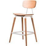 FELIX BARSTOOL PLY SEAT NATURAL WHITE FRAME