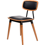 FELIX CHAIR BLACK VINYL SEAT LANCASTER OAK SEAT BLACK FRAME