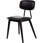 FELIX CHAIR BLACK VINYL SEAT CHOCOLATE SEAT BLACK FRAME