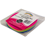 RAINBOW KINDER SHAPES PAPER CIRCLES 85GSM 120MM FLURO ASSORTED PACK 100
