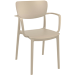 LISA CHAIR ARMS TAUPE