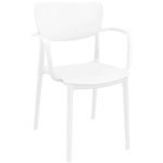 LISA CHAIR ARMS WHITE