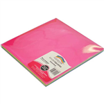 RAINBOW KINDER SHAPES PAPER SQUARE 85GSM 250MM FLURO ASSORTED PACK 100