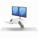 FELLOWES LOTUS RT SIT STAND WORKSTATION DUAL MONITOR 901 X 603MM WHITE