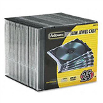FELLOWES CD JEWEL CASE SLIMLINE BLACK PACK 25