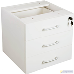 RAPID VIBE FIXED DESK PEDESTAL 3 DRAWER LOCKABLE 465 X 447 X 454MM WHITE