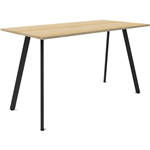 RAPIDLINE ETERNITY HIGH BAR TABLE 1500 X 750MM NATURAL OAK  BLACK